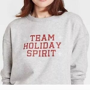 Wondershop Woman's "Team Holiday Spirit" Gray Sweatshirt